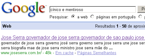 busca-cinico-mentiroso Serp de Cínico e Mentiroso